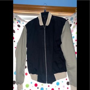 Blue & Beige Bomber Jacket